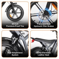 OUXI GT20 – Електрически Fat Bike с двойно окачване и мощна 48V батерия OUXI GT20 – Електрически Fat Bike с двойно окачване и мощна 48V батерия
