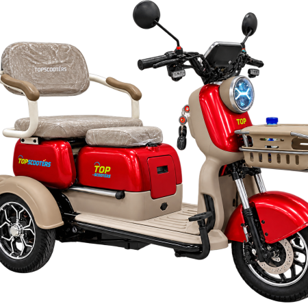 Червена Електрическа триколка със задно задвижване X3 - 60V-28AH 800W