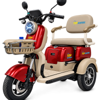 Червена Електрическа триколка със задно задвижване X3 - 60V-28AH 800W