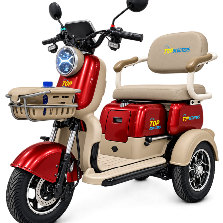 Червена Електрическа триколка със задно задвижване X3 - 60V-28AH 800W